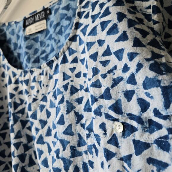 Mary Meyer Batik Block Print Short Sleeve Crop Top Womens Medium EUC India - Picture 6 of 7